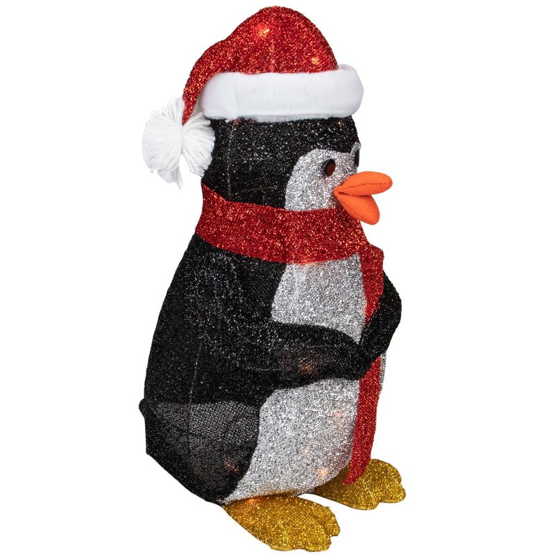 Northlight 19.5" White and Red Lighted Penguin with Santa Hat Outdoor Christmas Decoration, 5 of 6