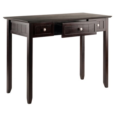 Transitional Coffee Brown Wood Home Office Desk with 3 Drawers