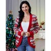 Women's Christmas Cardigan - Festive Knit Open Front Sweater with Holiday Patterns, Soft Long Sleeve Cozy Wrap for Xmas Party - 3 of 4