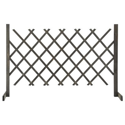 VidaXL Garden Trellis Fence Gray 47.2 in.x35.4 in. Solid Firwood