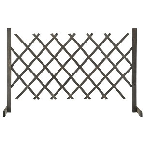 VidaXL Garden Trellis Fence Gray 47.2 in.x35.4 in. Solid Firwood - 1 of 4
