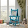 Qaba Easel for Kids, Double Sided Kids Art Easel with Paper Roll, Magnetic Whiteboard, Chalkboard & Storage, Ages 3-6 Years - 2 of 4