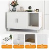 Lirago Hidden Cat Litter Box Furniture with Scratching Mat White Multi-functional Scratch-resistant Heavy Duty Easy Assembly Cat Washroom Cabinet - 3 of 4