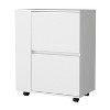 NicBex Mobile Kitchen Island Cart Morden Kitchen Carts on Wheels with Storage, 2 Cabinet Door and 2 Open Shelves for Kitchen - 3 of 4