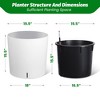 20" Tall Round Planter Set of 2, Extra Large Flower Pots for Outdoor, Indoor, Water Level Monitor & Wheels for Patio, Porch, Living Room, Home Office - 2 of 4