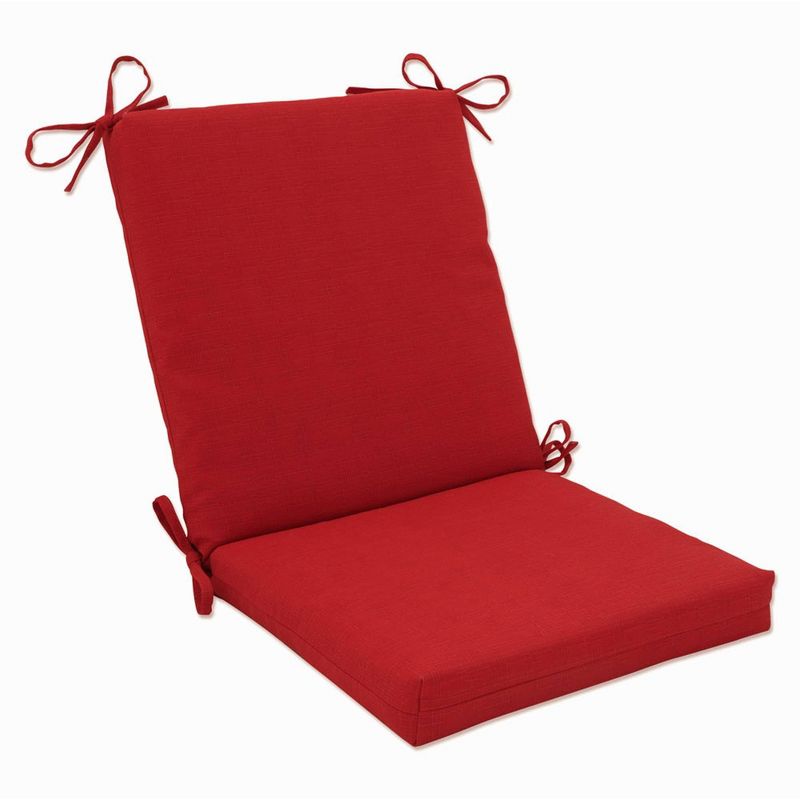 36.5&#34; x 18&#34; Outdoor/Indoor Squared Chair Pad Splash Flame Red - Pillow Perfect, 1 of 9