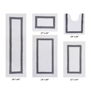 Hotel 5 PC Bath Rug 100% Premium Cotton Tufted Weave Two Tone Reversible Bathroom Rug, Super Soft Absorbent, Machine Washable Bath Mat - 1 of 4