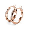 18k Gold Plated 22mm Hoop Earrings with Crystals for Women - 4 of 4