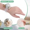 Unique Bargains Wrist Corsage Artificial Flower Elastic Band Fabric Wrist Corsage Bracelet - 2 of 4