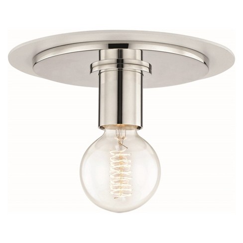 Milo 1 Light Small Flush Mount Chandelier White Polished Nickel Mitzi By Hudson Valley