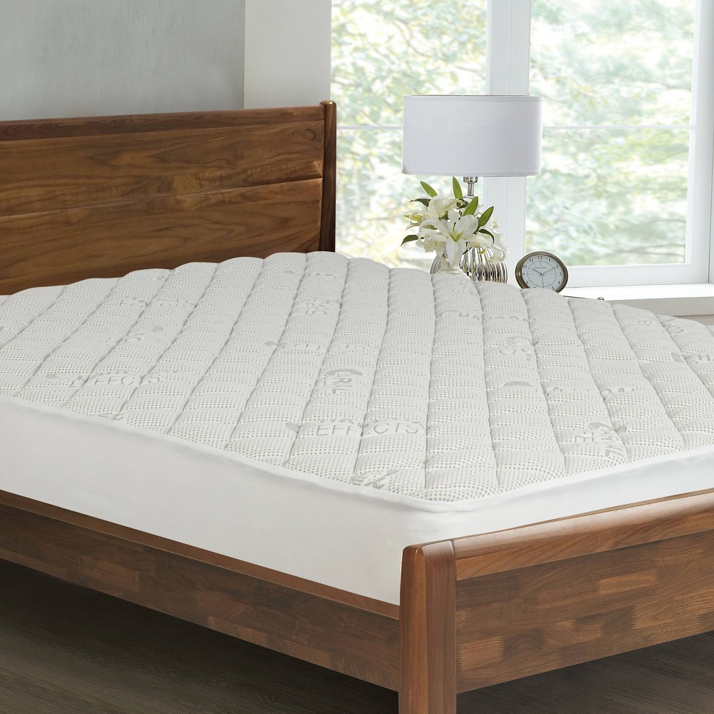 Queen Charcoal Effects Fitted Mattress Pad All In One