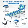 Tangkula Patio Lounge Chair Folding Beach Tanning Chair with Face Hole Outdoor Sunbathing Chair w/ Adjustable Backrest Blue & Green - 2 of 4