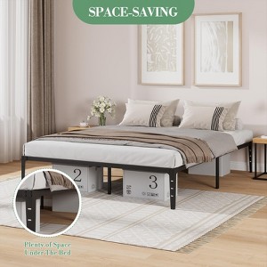 Universal Metal Bed Frame with Storage - Heavy Duty Platform for Twin/Full/Queen/King, No Box Spring - 1 of 4
