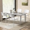 Costway Modern Dining Chairs Set of 4 with Tilted Backrest & Sturdy Metal Legs Plastic Black/White - image 2 of 4