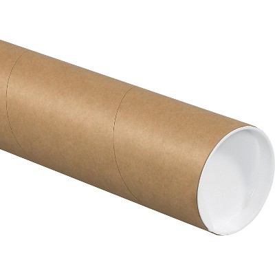 The Packaging Wholesalers 3 x 36 Kraft Heavy-Duty Mailing Tubes with Cap HD3036K