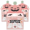 Big Dot of Happiness Pastel Halloween - Treat Box Party Favors - Pink Pumpkin Party Goodie Gable Boxes - Set of 12 - 2 of 4