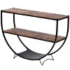 Industrial Demilune Console Table for Entryway, Wooden Sofa Table with 3-Tier Open Storage Shelf - 4 of 4
