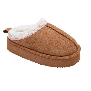 Kensie Girl’s Slippers - Cozy House Slippers for Kids with Fuzzy Faux Shearling Upper and Platform Sole - 1 of 4