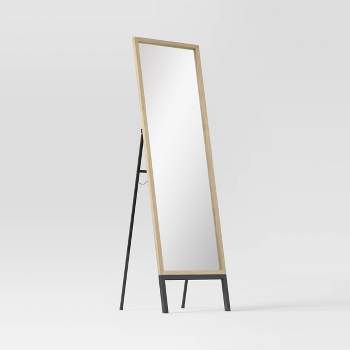 20" x 66" Oak and Metal Modern Floor Mirror Brown - Project 62™