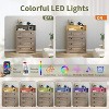 4 Drawer Wooden Dressers for Bedroom with LED Lights & Charging Station - 4 of 4