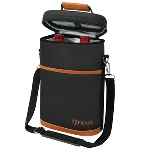 OPUX 2 Bottle Wine Carrier Tote, Insulated Leakproof Cooler Bag, Portable Case Travel Picnic BYOB Beach Christmas Gift - 1 of 4