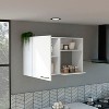 Vynxaria Modern 2 Wall Cabinet with Open Storage Shelves, Single Door, White - 2 of 4