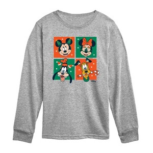 Boys' - Disney - Mickey And Friends Christmas Grid Long Sleeve Graphic T-Shirt - 1 of 3
