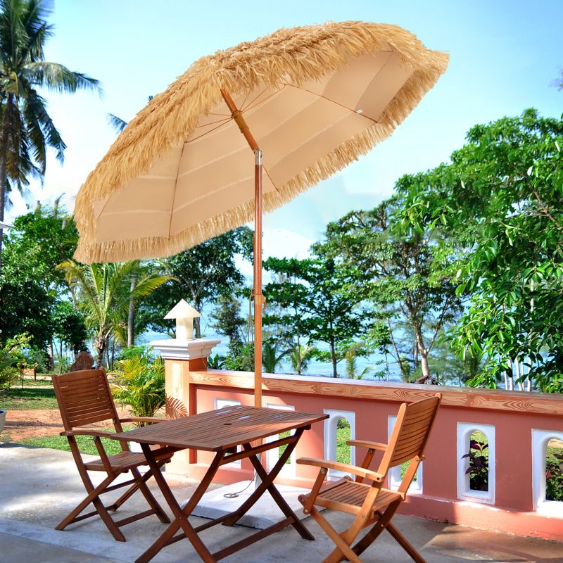 Tangkula Beach Umbrella Outdoor Patio Sun Shelter with Tilt Sand Anchor  for Beach Yard Poolside, 3 of 11