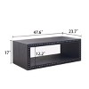 Rustic Beaded Edge Coffee Table with Open Storage Shelf,47.6" Rectangular Modern Farmhouse Center Table for Living Room-Baofuwish - 4 of 4
