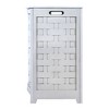 Oceanstar White Finished Bowed Front Veneer Laundry Wood Hamper with Interior Bag - 3 of 4