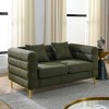 AENKYO 60" Oversized 2-Seater Loveseat Sofa, Modern Teddy Fabric for Living Room, Comfortable Deep Seating, Orange - 2 of 4