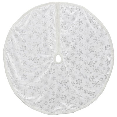 Northlight 48" Silver and White Snowflakes Christmas Tree Skirt