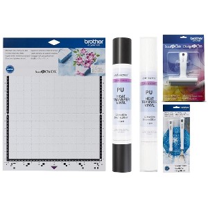 Brother ScanNCut DX Standard Tack Adhesive Mat, Accessory Tools, Craft Express Heat Transfer Vinyl Rolls, Black & White - Matte - 1 of 4