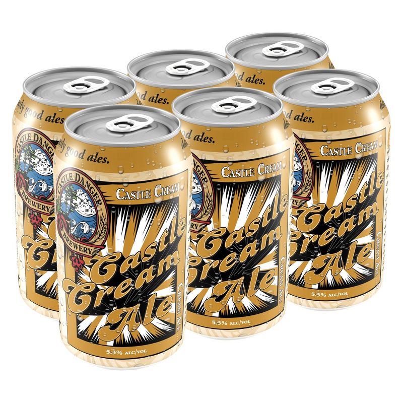 Castle Danger Cream Ale Beer - 6pk/12 fl oz Cans, 1 of 2