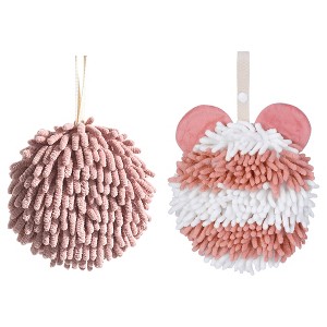 REGALWOVEN 2 Pcs Cute Soft Absorbent Chenille Ball Fuzzy Hand Towel - 1 of 4