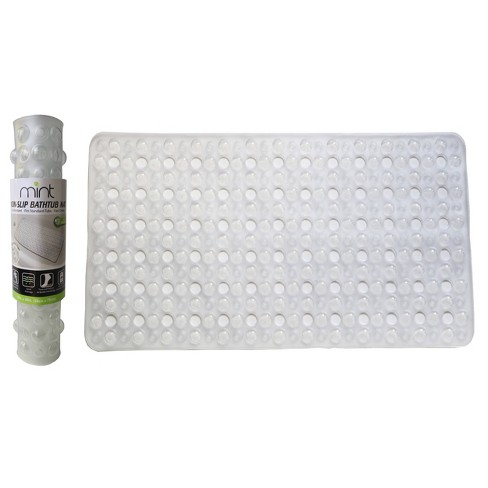 SlipX Solutions Extra Long Pebble Bath Mat, Size: 17W x 38L, Gray