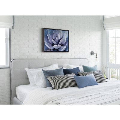 Violet Cactus Framed Canvas Print, 18x24, Dark Gray Frame