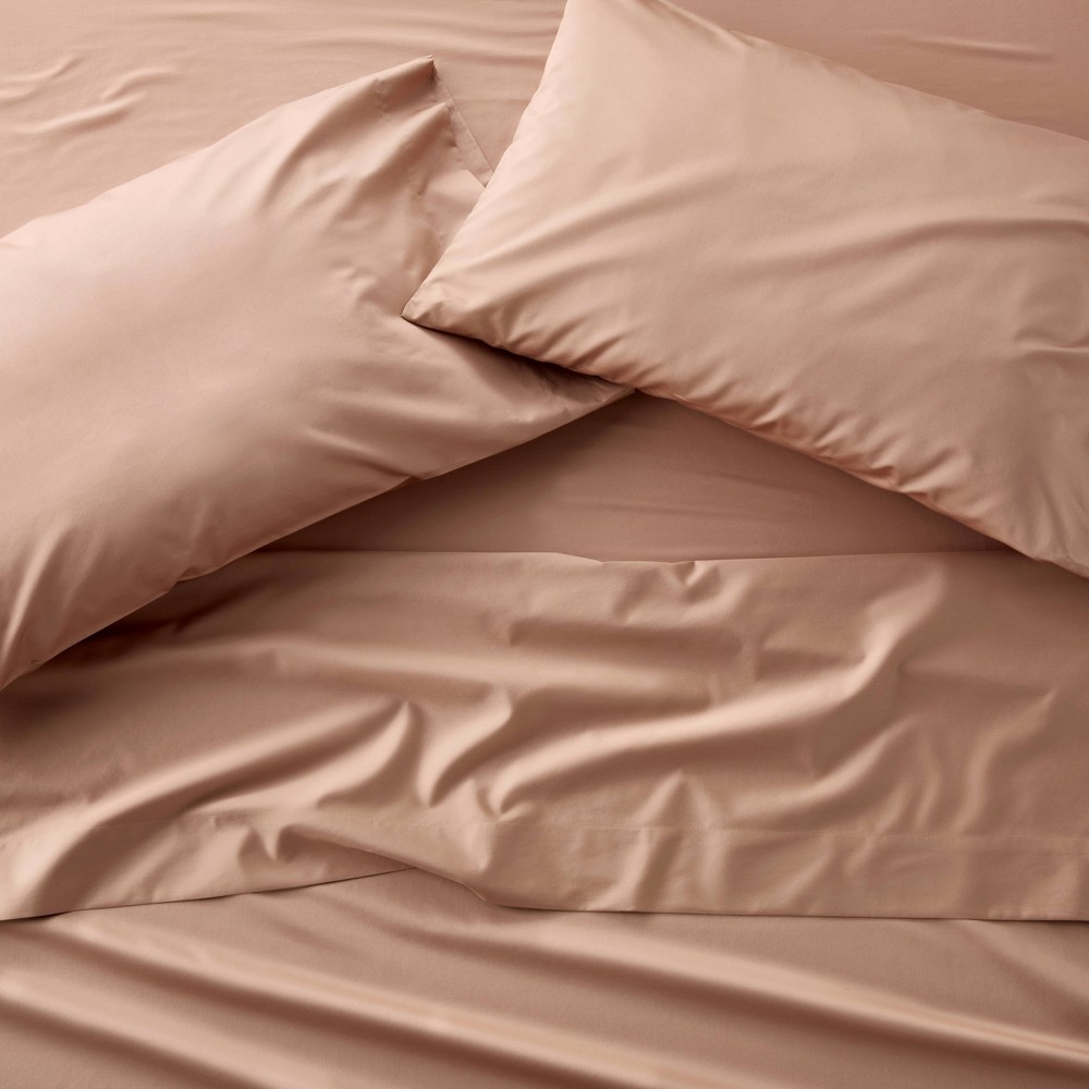 Photos - Bed Linen Full 600 Thread Count Sateen Sheet Set Light Adobe Clay - Casaluna™