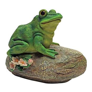 Design Toscano Thurston, The Frog, Garden Rock Sitting Toad Statue - Multicolored