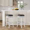 FONTOI 30" Swivel French Barstools, Upholstered Bar Stools with Flared Leg for Living Room Kitchen, White&Black, 17"*30"*17" - 4 of 4