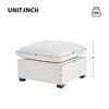 Sapphtopaz Modern 26" Ottoman Chenille Footstools with Thick Cushion and Wood Frame Small Vanity Stool for Bedroom, Living Room, Entryway - 4 of 4