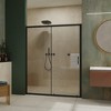 GDFStudio Ruskin Modern Stainless Steel and Tempered Glass Single Sliding Shower Door with Handle - 2 of 4
