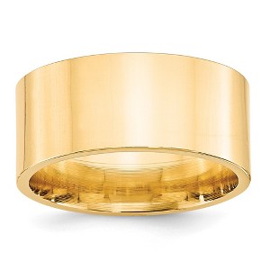 Black Bow Jewelry 10mm 14K White or Yellow Gold Flat Comfort Fit Band - 1 of 4