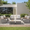 Buenhomino 7-Piece Outdoor Patio Set – 4 Single Chairs, 2 Ottomans & Sofa, All-Weather Wicker Furniture with Cushions, Beige - 3 of 4