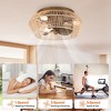 Parrot Uncle 13.5" Farmhouse Antique Brushed Gold Cage Flush Mount Ceiling Fan - 3 of 4