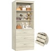 Besiost 24-In Closet Organizer System with Wooden Drawers set of 1 - Beige - 2 of 4