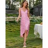 Coolmee Women's Summer Wrap V Neck Dress Sleeveless Spaghetti Strap Midi Dress with Irregular Hemline - 3 of 4