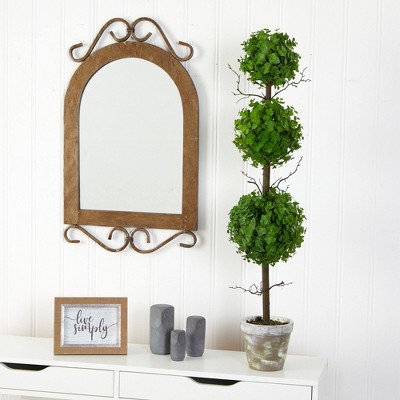 36" Triple Ball Eucalyptus Topiary in Rustic Planter