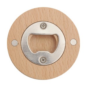 Unique Bargains Bottle Opener Magnetic Beech Wood Light Brown 2.56"x0.47" 1 Pcs - 1 of 4