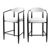 Modern Boucle Counter Stool Set Of 2 Upholstered Bar Stool with Metal Legs Kitchen Island Seating With Padded Seat And Footrest-Tanpinhause - 2 of 4